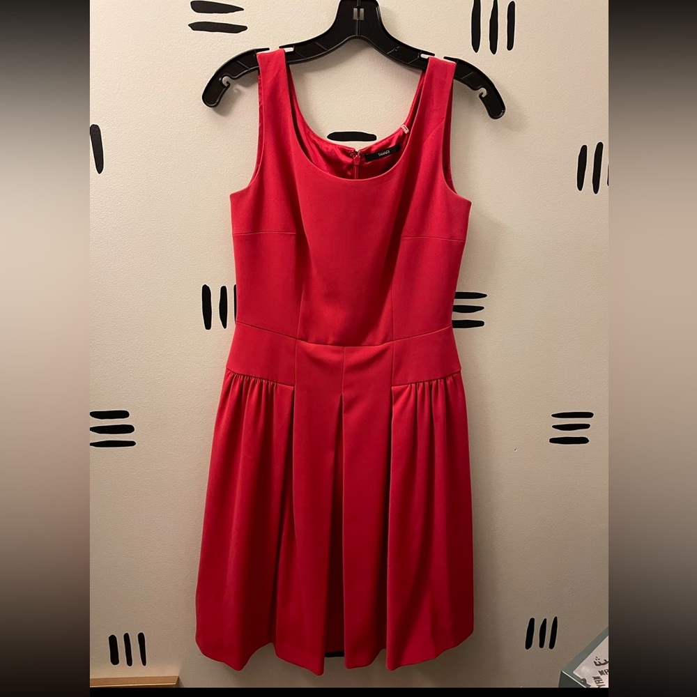 Tahari pleated raspberry summer dress
